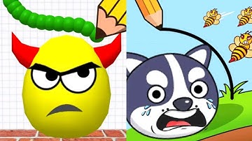 Draw To Smash Logic Puzzle VS Save The Dog Bee Satisfying ASMR Gameplay (Android, ios) Part 2