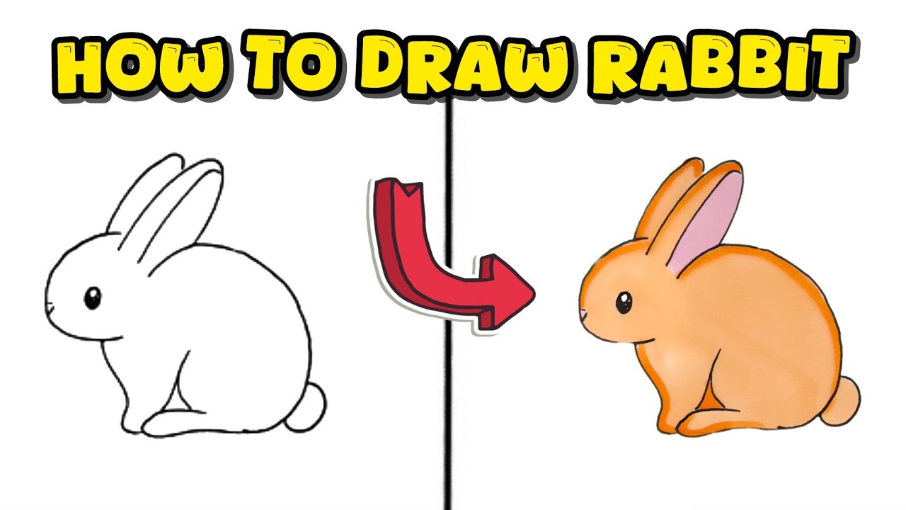 How to Draw a Rabbit with Markers – Easy Step-by-Step Animal Drawing ...