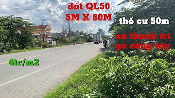 (Đã bán)300m đất mặt tiền QL50 xã thạnh trị gò công tây có thổ cư 50m
