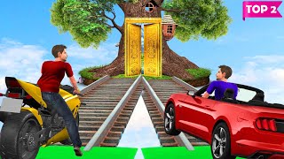 Jadui Golden Tree Motorbike Vs Car Race Train Track Hindi Kahaniya Hindi Moral Stories Funny Comedy