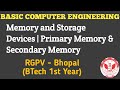 Memory and Storage Devices | Primary Memory &amp; Secondary Memory | Basic Computer Engineering 