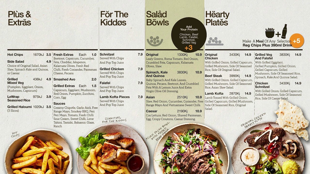 Le Wrap Left Menu Board Feb 22 YouTube