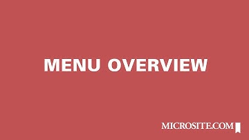 Microsite.com Digital Sales Rep Website Tutorial: Menu Overview