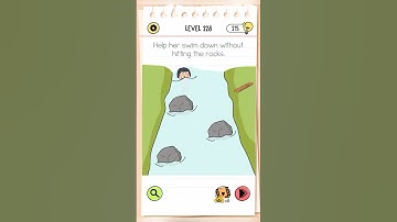 Brain Test All-Star Level 228 help her swim down without hitting the rocks #Shorts #BrainTest