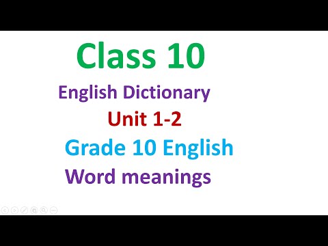 class 10 English/unit