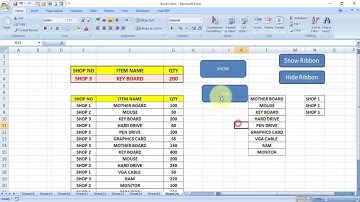 Excel VBA Code for Hide Ribbon and Show Ribbon | Excel VBA