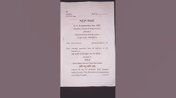 B.Sc. 5th Semester (Classical and Statistical Mechanics) #ccsu #paper #physics #important #ytshorts