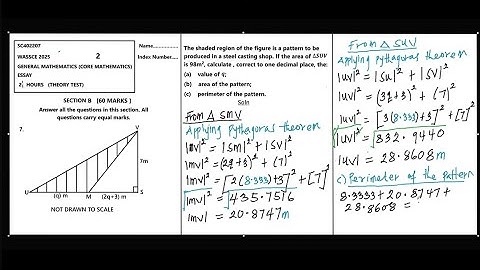 WASSCE 2025 CORE MATHEMATICS PAPER 2 _ QUESTION 7