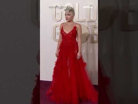 Florence Pugh wows on 2024 Golden Globes red carpet | #shorts #yahooaustralia