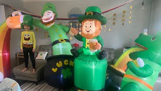 Unboxing St. Patrick’s Day Inflatable Blows ups from Amazon ☘️🌈🍺 #inflatables #blowups