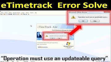 How to Solve "operation must use an updateable query" in etimetracklite| eSSL | Error Free Solutions