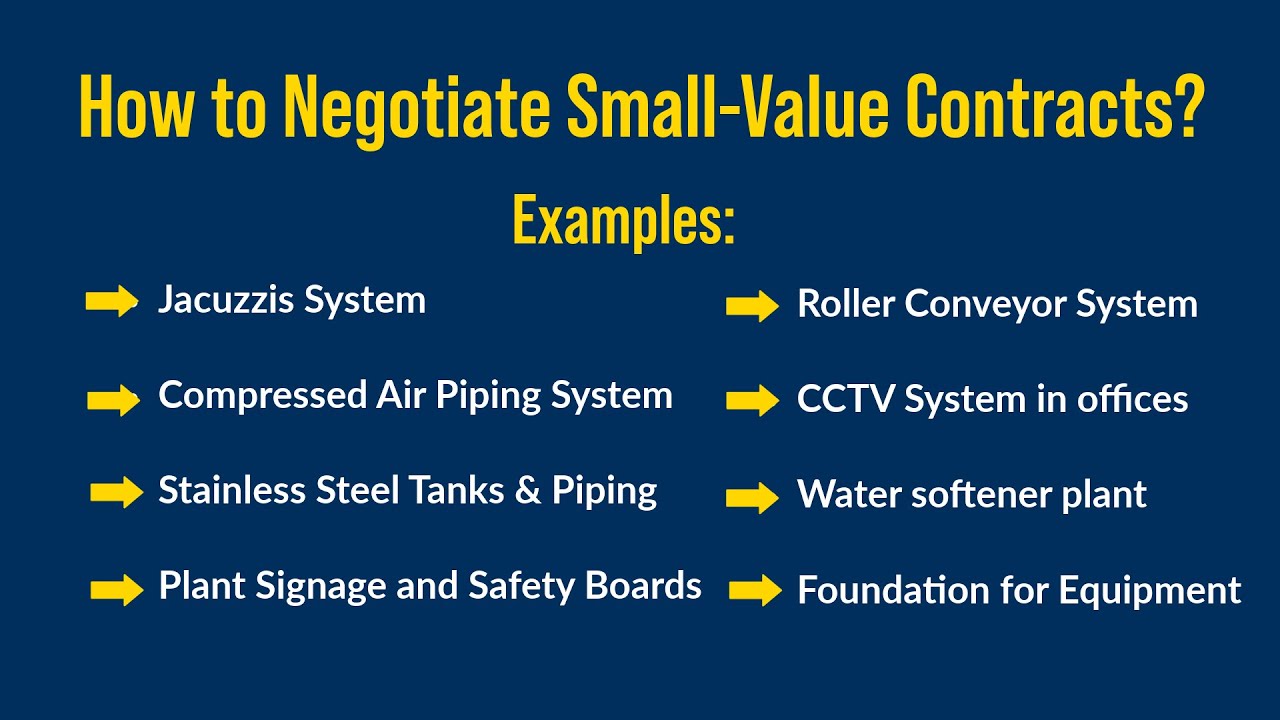 How to negotiate small value contracts- A practical Illustration?  U1YT18