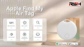 RSH New Release Smart Tag, Mini Round Bluetooth Tracker Works with Apple Find My