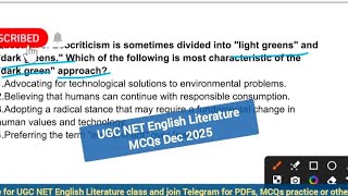 English Literature MCQs practice | UGC NET Exam 2025 🎯 #shabnammam #ugcnet