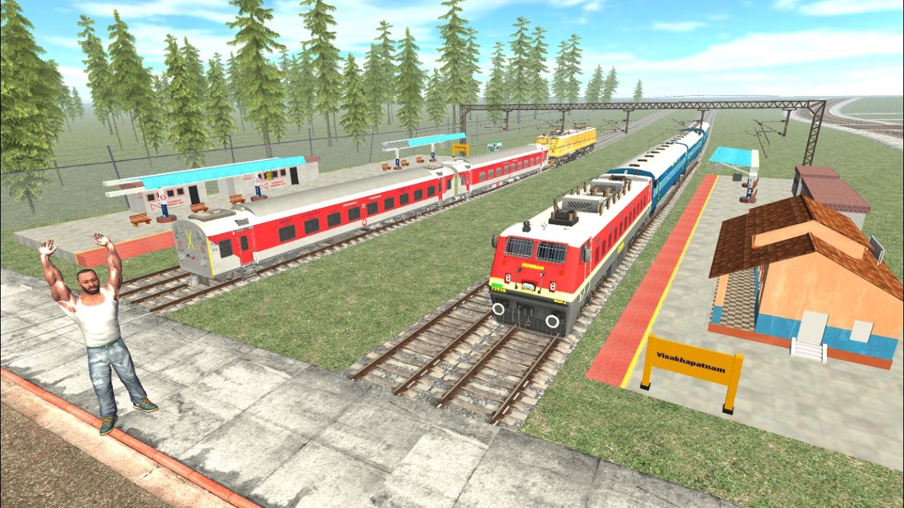 Franklin Build New Train Station in Indian Bike Driving 3D