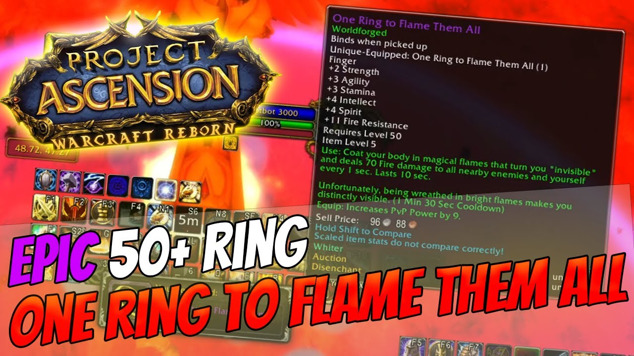 Epic Level 50+ Ring: One Ring to Flame Them All  [WoW Warcraft Reborn | Ascension Bronzebeard]