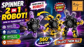 SPINNER TRANSFORMS INTO A ROBOT! 🤖 | 2-in-1 Fidget Spinner Robot Toy Review & Transformation