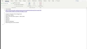 Using Outline View in Word 365
