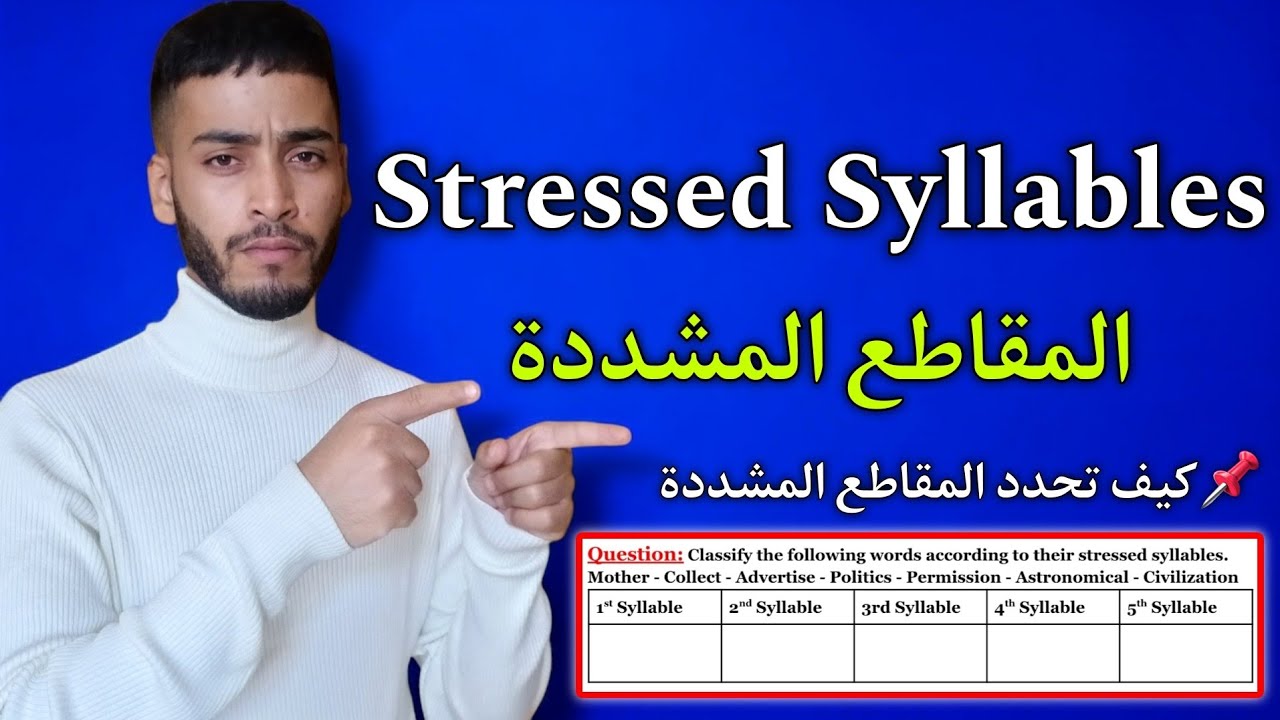 الدرس 9: المقاطع المشددة Stressed Syllables - أسهل طريقة لتحديد الشدة في الإنجليزية