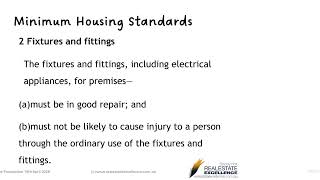 Minimum Housing Standards Queensland best practice training video