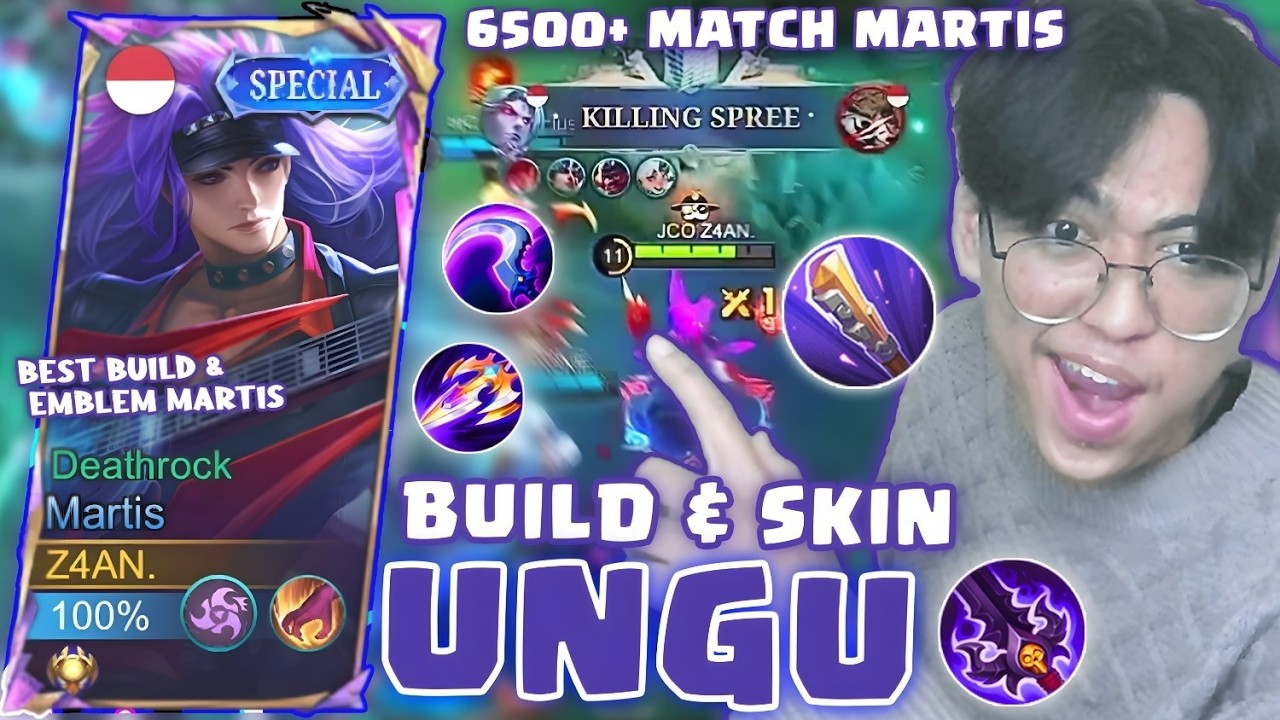 MARTIS FULL UNGU SEMUA! SKIN & BUILD UNGU! | TOP GLOBAL MARTIS - MOBILE LEGENDS