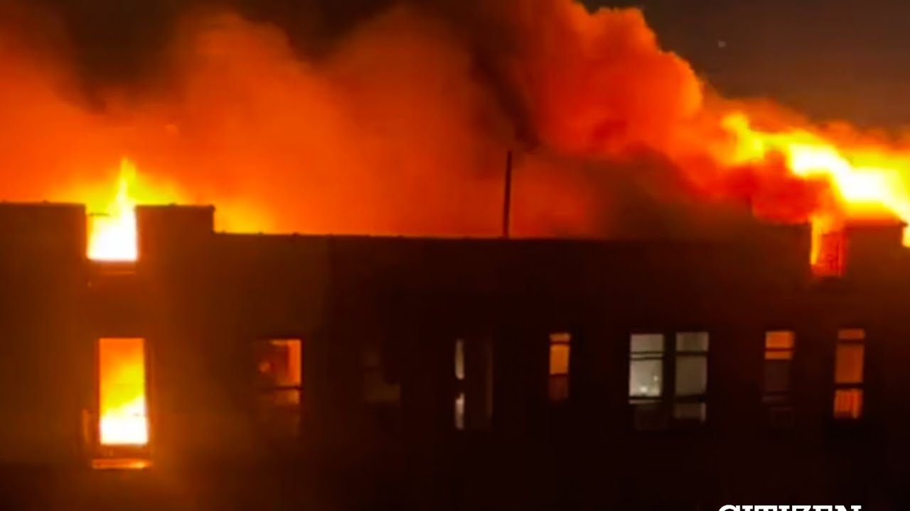 FDNY Bronx 4th Alarm Box 3806 Fire Throughout Top Floor of 6 Story Multiple Dwelling *Limited Video*