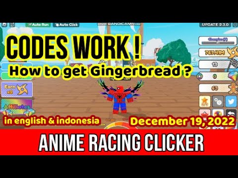 Anime Racing Clicker Codes (December 2023)