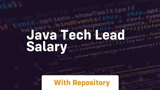 java tech lead salary