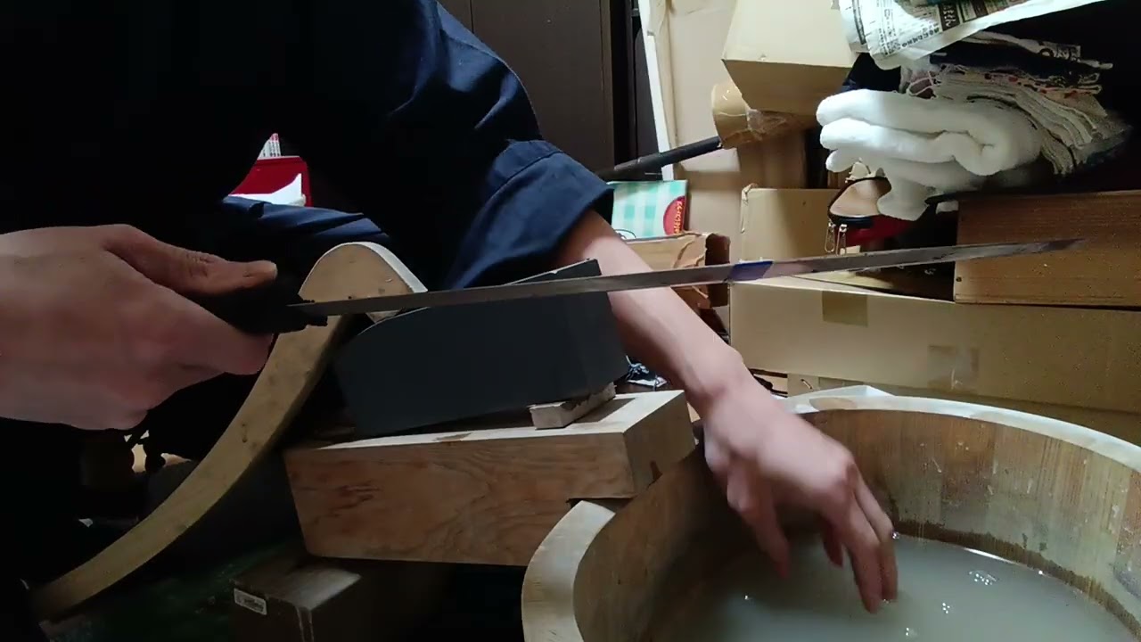 #54  ASMR KATANA  grind sounds  刀（無銘）　備水