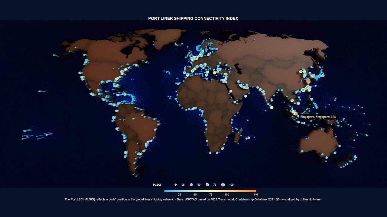 Liner Shipping Connectivity Index Interactive map