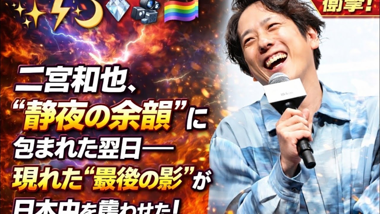 ✨⚡🌙🔥💎🎬🌈「二宮和也、“静夜の余韻”に包まれた翌日——現れた“最後の影”が日本中を震わせた！」🌈💎🔥🌙⚡✨🎬