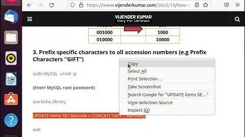 How to convert fixed-length accession numbers in all books of koha