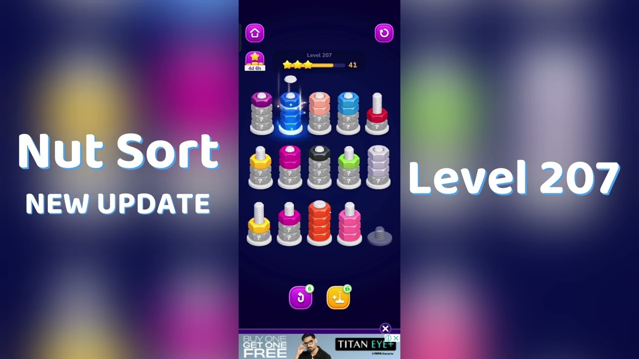 🧩 Nut Sort Level 207 Walkthrough | Step-by-Step Guide 🎮 | Mini Boss
