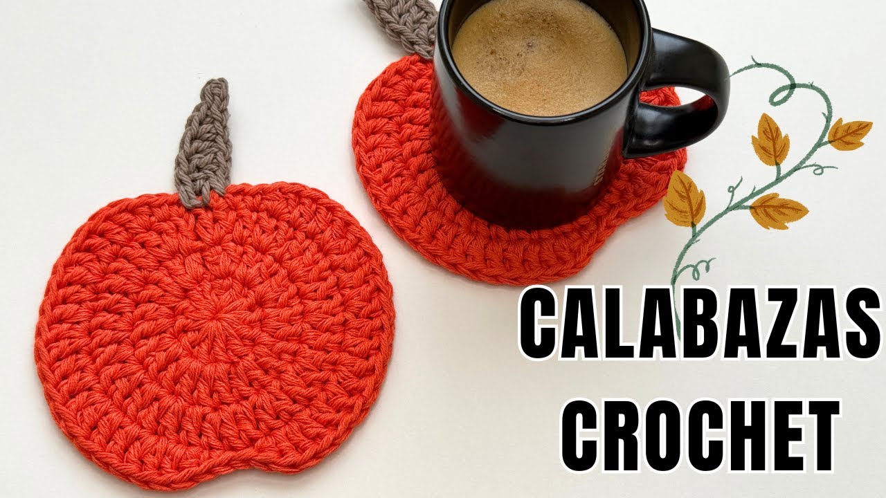 Posavasos CALABAZAS a Crochet 🍂 | Fácil y rápido para OTOÑO