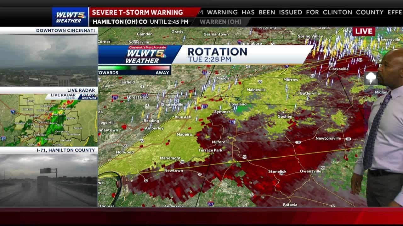 Tracking severe storms moving through Cincinnati - YouTube