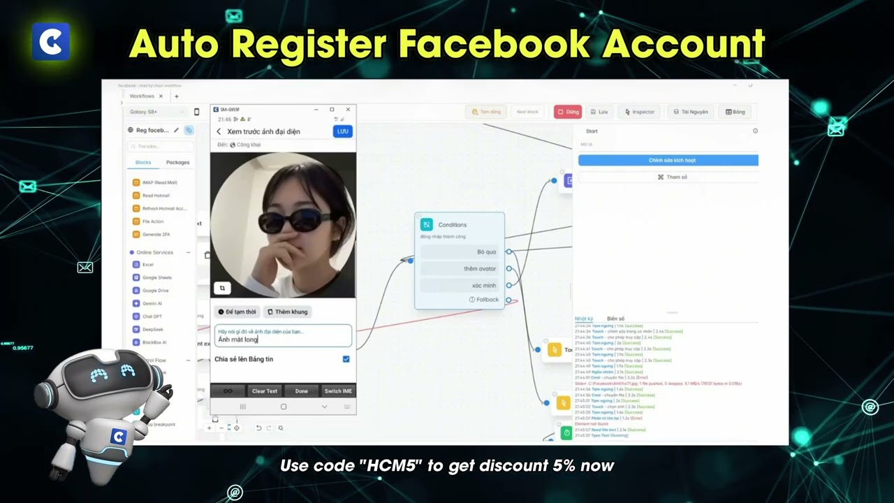 💠No-Code Workflow #5: Auto Register Facebook Account by Drag & Drop | GemAutomate - No Code