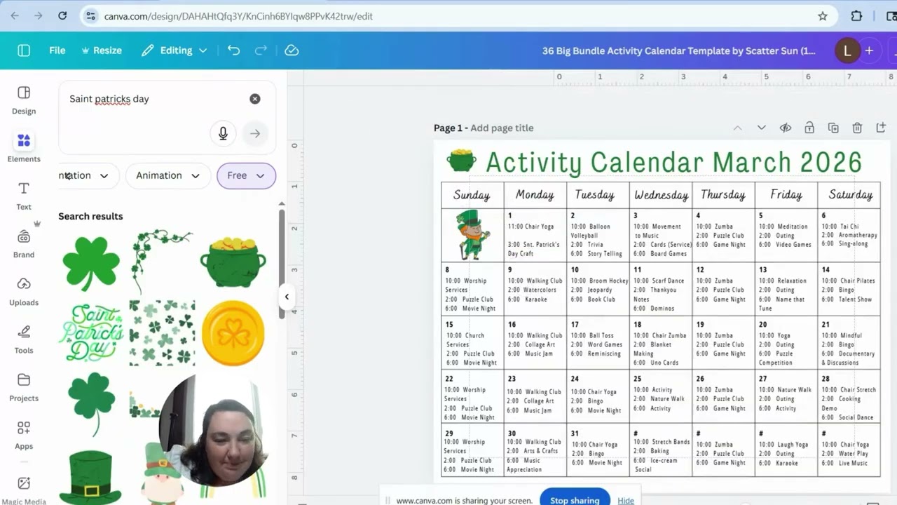 How to Make an Activity Calendar for FREE in Canva - Long Term Care, Skilled Nursing or Day Program!