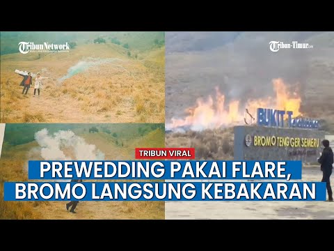 Aksi Pasangan Mau Foto Prewedding Pakai Flare di Bromo Sebabkan Kebakaran Luas