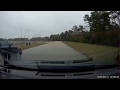 Wet road, speeding car. What could go wrong?