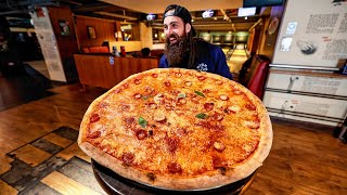 TRYING TO EAT LONDON'S BIGGEST PIZZA SOLO | BeardMeatsFood