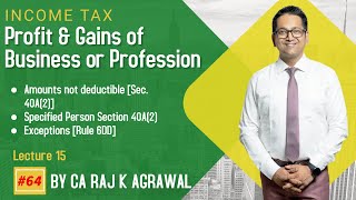 #64 PGBP I Amounts not deductible, Specified Person, Exceptions Rule