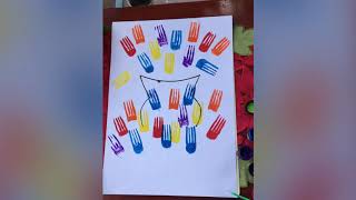 CARA MENGGAMBAR BUNGA TULIP DENGAN SENDOK GARPU