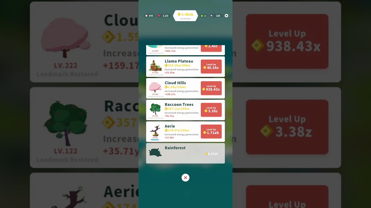 Aerie Becomes Level 50 - Forest Island Upgrades