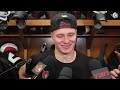 Dylan Cozens, Shane Pinto, Tim Stützle, Travis Green Postgame Media vs BOS