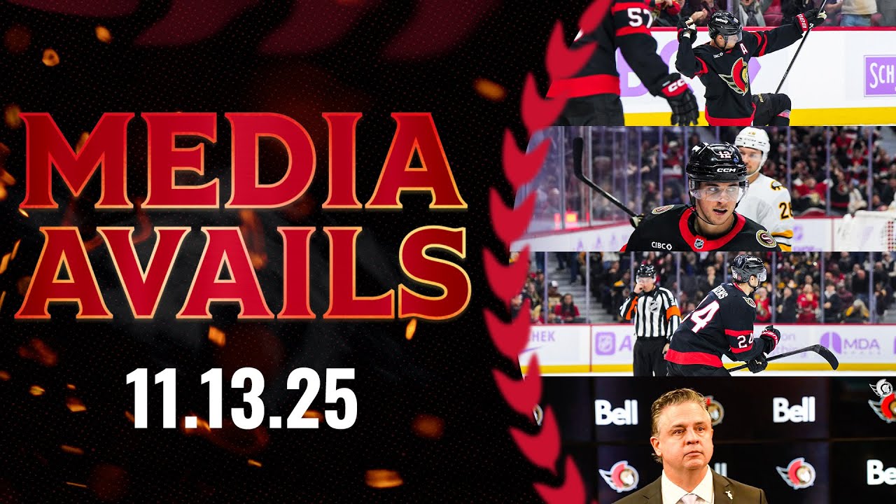 Dylan Cozens, Shane Pinto, Tim Stützle, Travis Green Postgame Media vs BOS