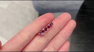 1.00 Cts Vivid Red Ruby Oval Shape Gemstone 0.08 Cts Diamond Ring Wt. 1.69 Gms