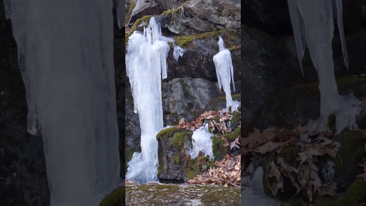 HUGE ICICLES FORMING ON ROCKSIDE HILL 