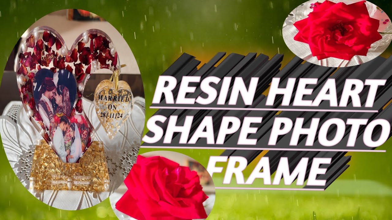 Resin heart shape photo frame, resin art, diy crafts, how to stick metallic sticker |