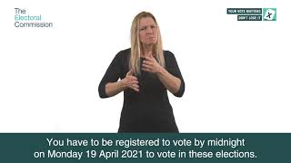 BSL Senedd and Police and Crime Commissioner elections - How do I register to vote?