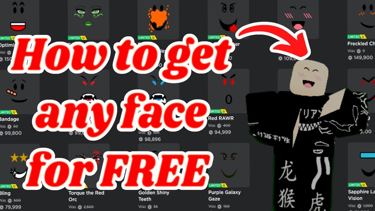 How To Get ANY FACE For FREE Roblox RobloxGod Tuber YouTube 
